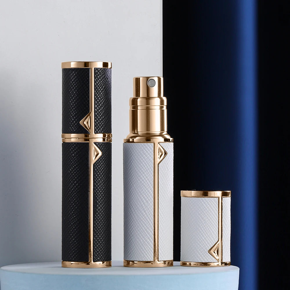 Louischanzl travel essentials perfumes empty bottle arabes originales PU leather 5ml Perfume refillable Bottle mini size bottles